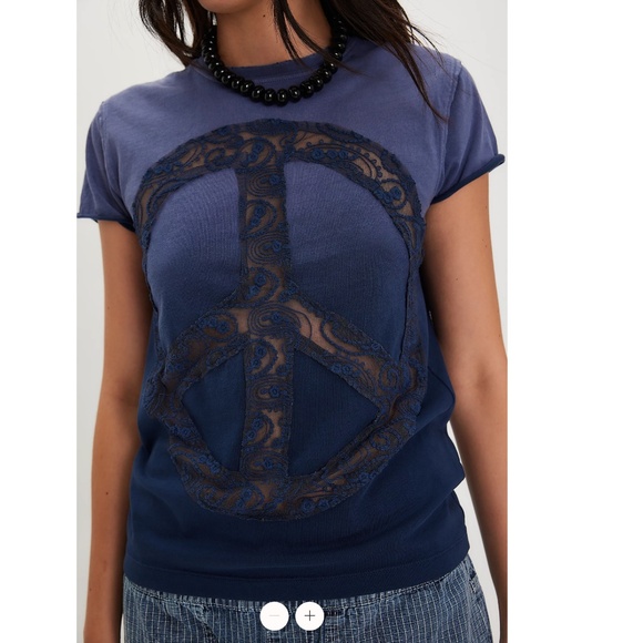 Free People x Tricia Fix Love Lace Tee *NWT* - Picture 2 of 6